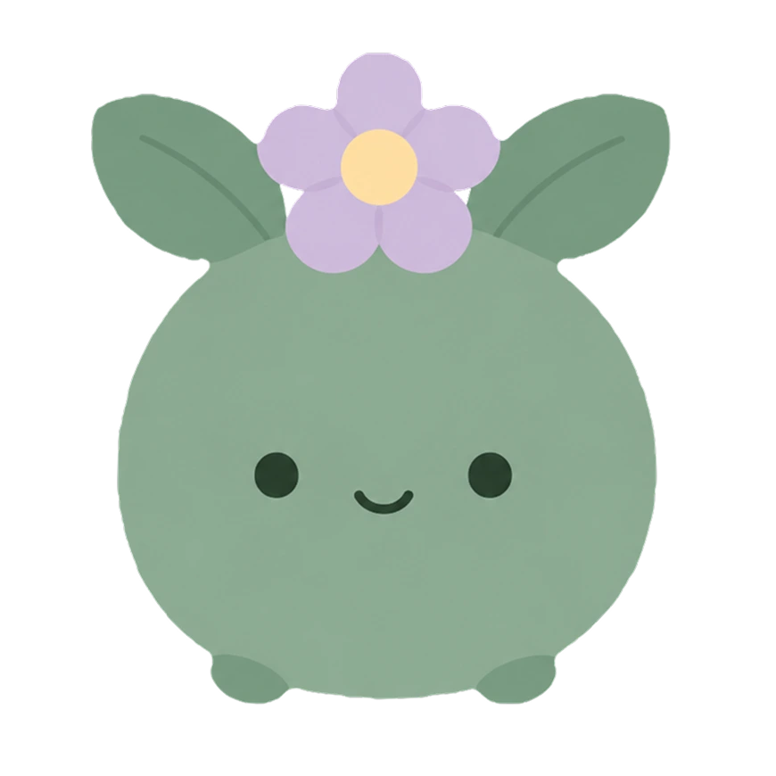 Sprout wearing a purple flower
